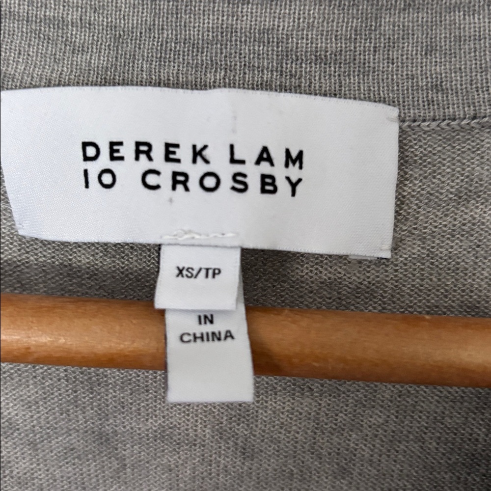Derek Lam 10 Crosby grey sweater chain detail fringe - Picture 2 of 6